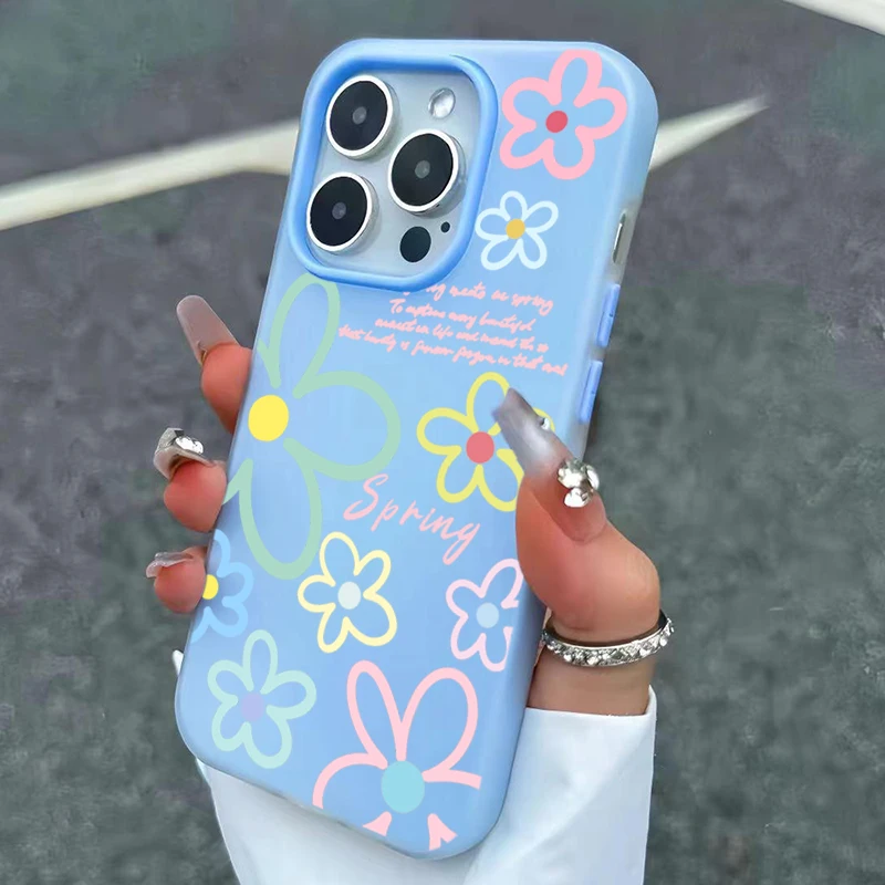 Spring Flower Pattern Phone Case - Elegant Floral Design Protective Cover