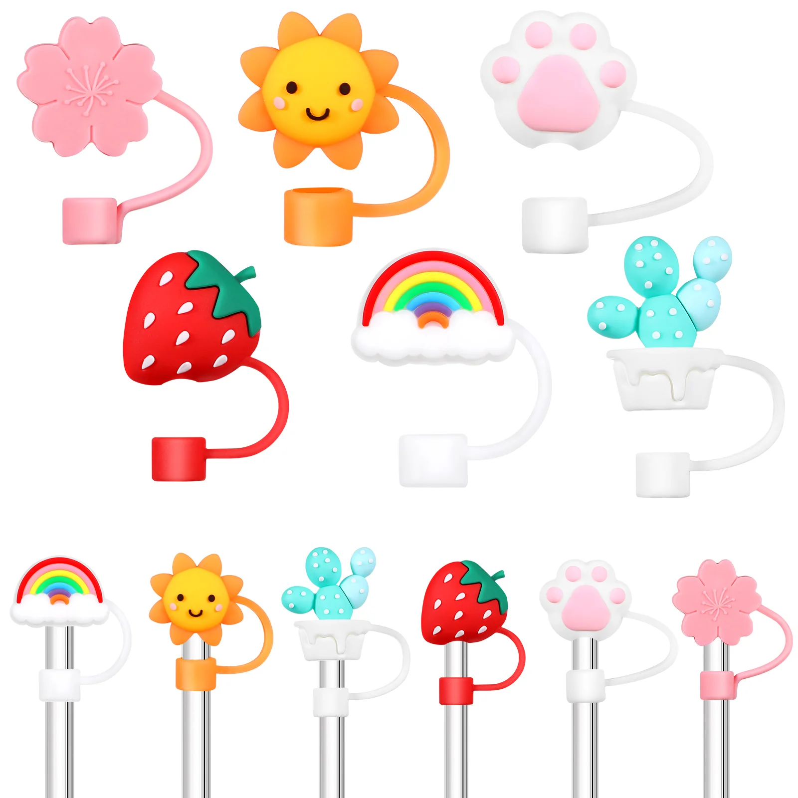 

6 Pcs Plug Accessories Straw Dust Girl Straws for Tumblers Tip Cover Silica Gel