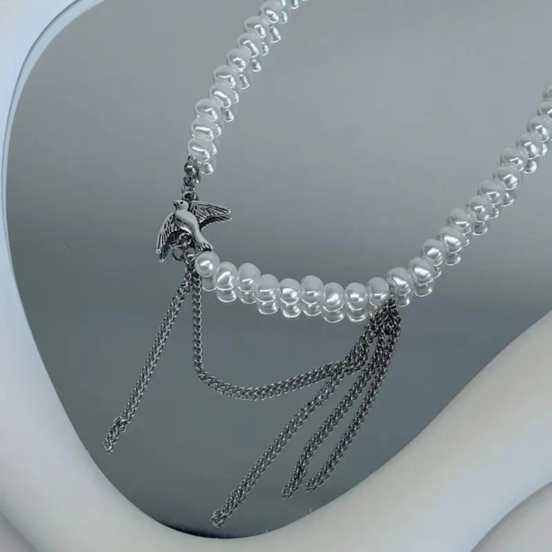Elegant Multilayer Tassel Chain Pendant Necklace Vintage Creative Natural...