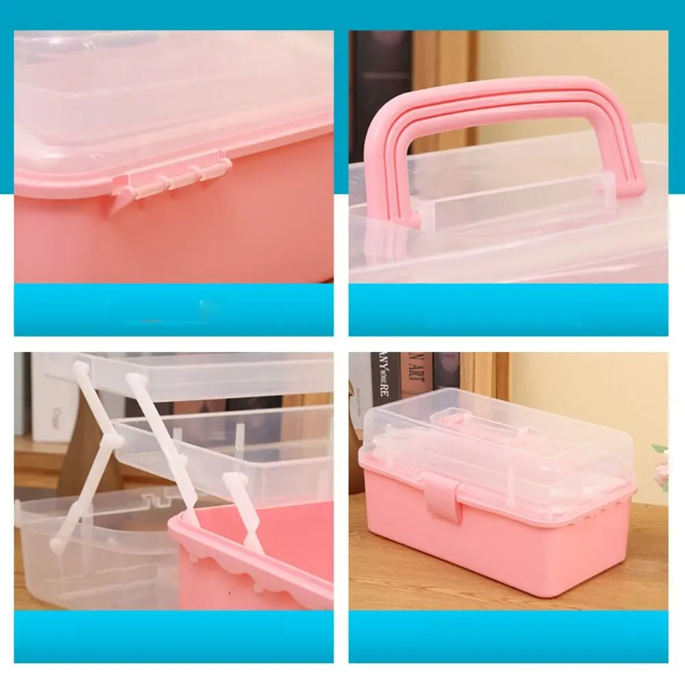 2/3 Layers Storage Box Foldable Plastic Makeup Hairpin Organizer Large Capacity Multifunctional Jewelry Organizer Small Items
