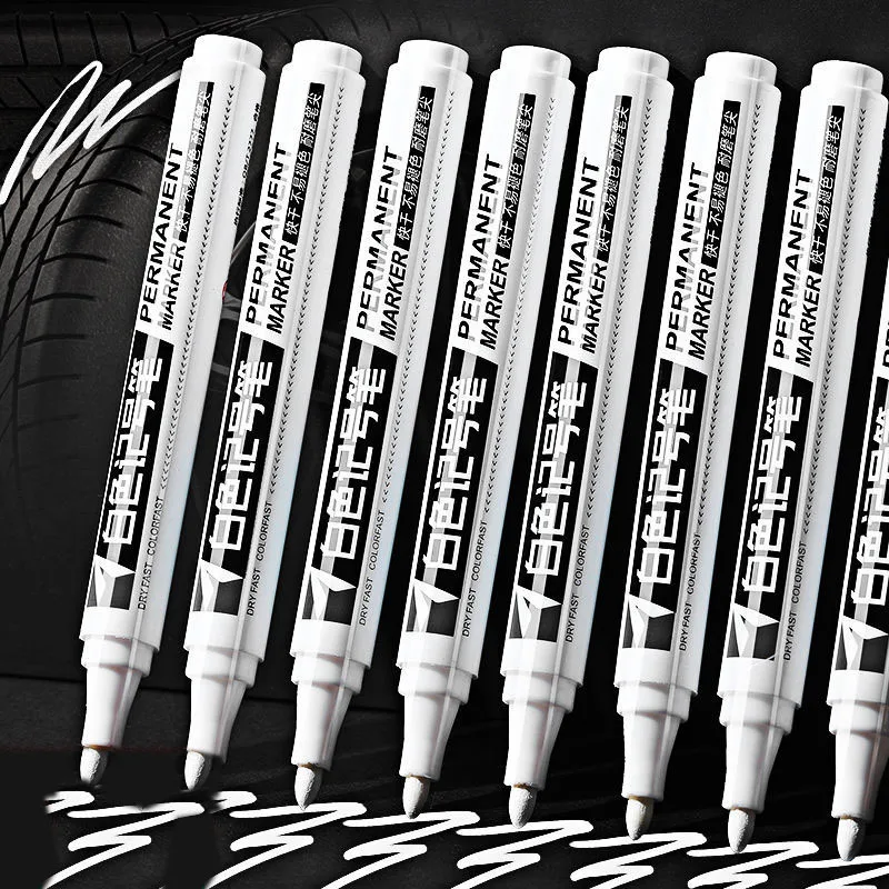 8 colors white waterproof rubber permanent paint marker pen car tyre tread environmental tire painting free shipping White Waterproof Rubber Permanent Paint Marker Pen Car Tyre Tread Environmental Tire Painting Graffti Pen