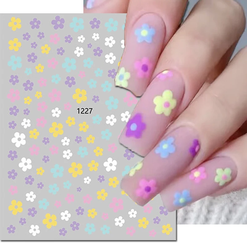 

3d Petals Florals Roses Daisy Watercolor Flowers Nail Art Stickers Adhesive Sliders Nail Decals Decoration Manicure Accessories