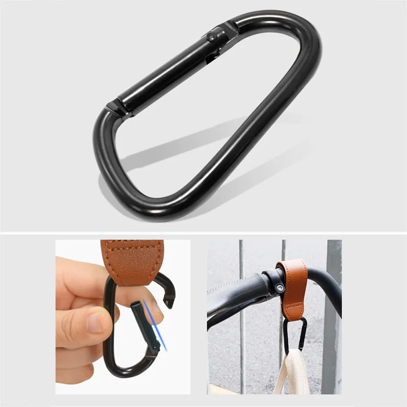 Stroller Hook 2pcs Soft PU Leather Pram Hooks Organizer