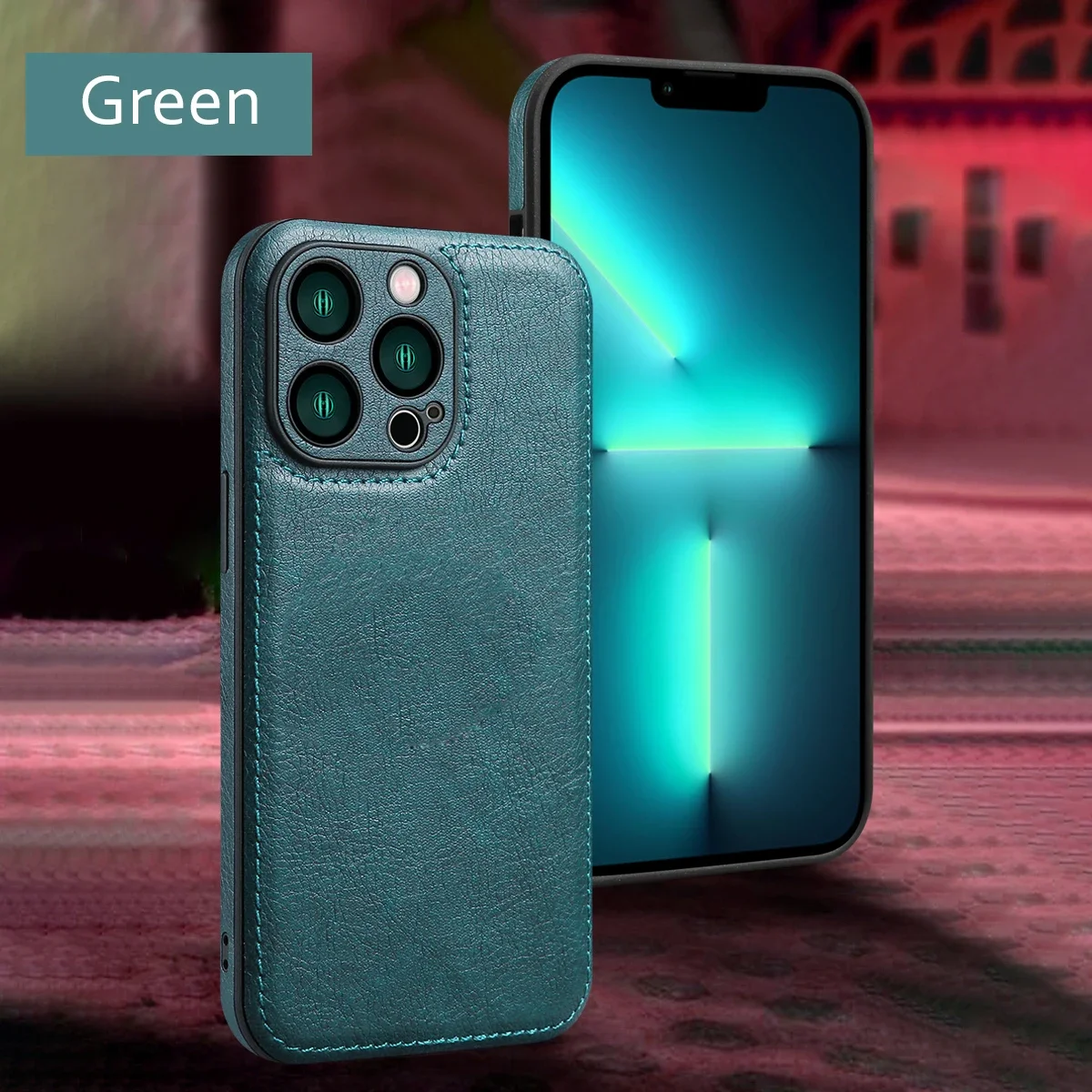 Sleek Leather Case with Lens Protection – Premium Phone Cover Coque