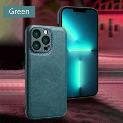 Sleek Leather Case with Lens Protection - Premium Phone Cover Coque - 17I18 Pro Max (Green)