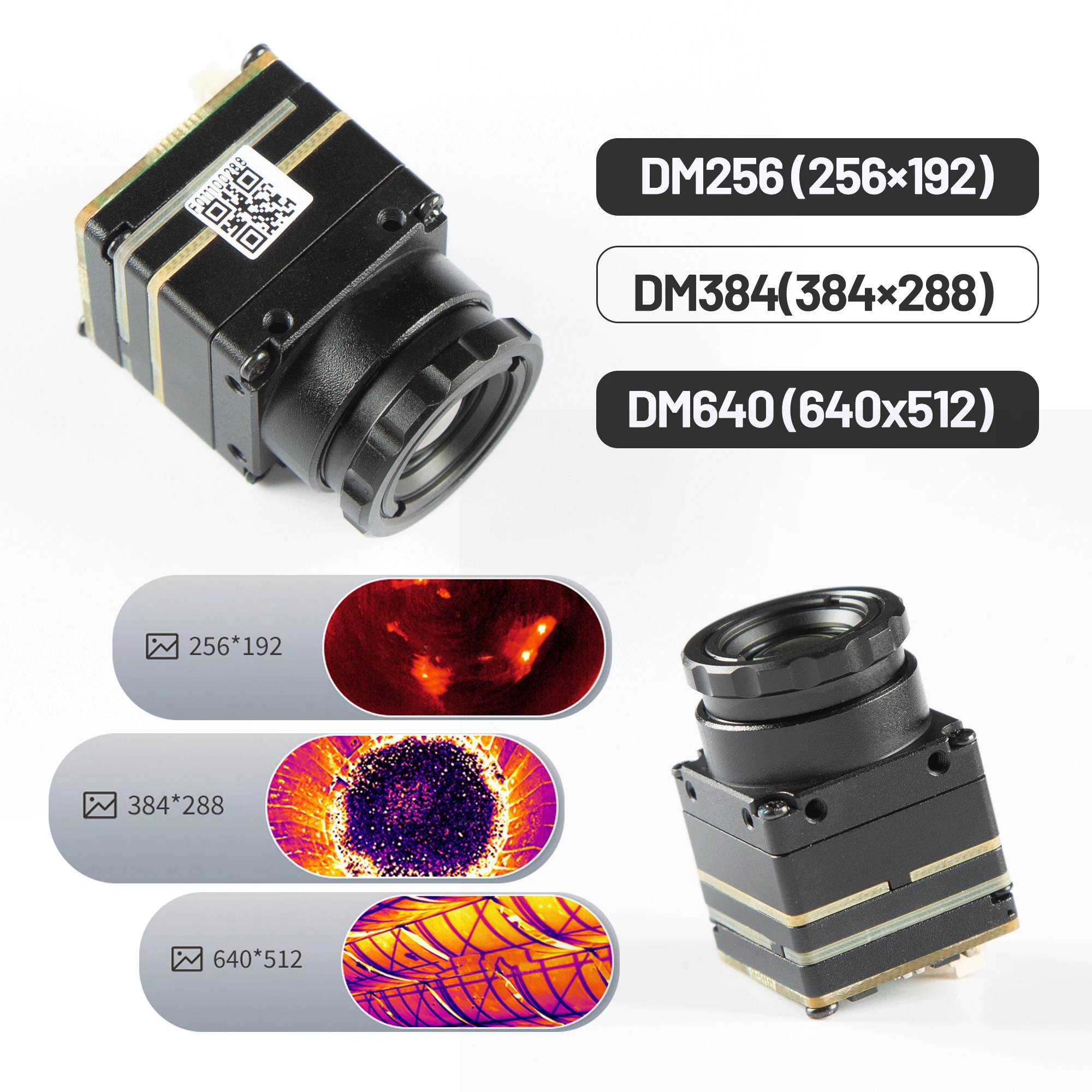 Module Caméra Thermique FPV Haute Résolution 256x192 à 640x512 CVBS pour Drone fixé sur un support anti-vibration.
