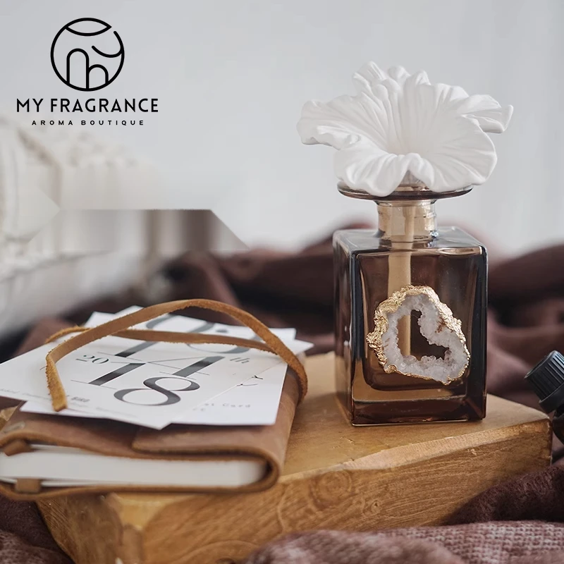 Fireless Rattan Essential Oil Home Bedroom Durable Fragrance Decoration Room perfume Fresh Air Gift Box White_voghion.com