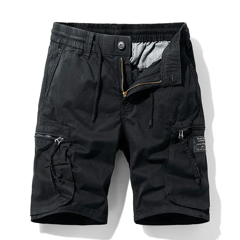 

2023 New Spring Men Cotton Cargo Shorts Clothing Summer Casual Breeches Bermuda Fashion Beach Pants Los Cortos Short