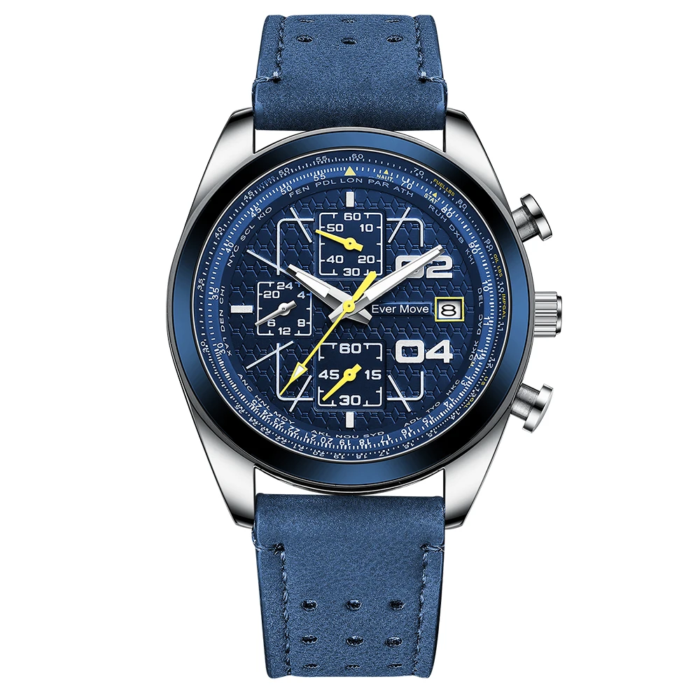 Ever Move Brand Launches A New Men's Multifunctional Waterproof Timing Quartz Watch For High-End Luxury Business Sports