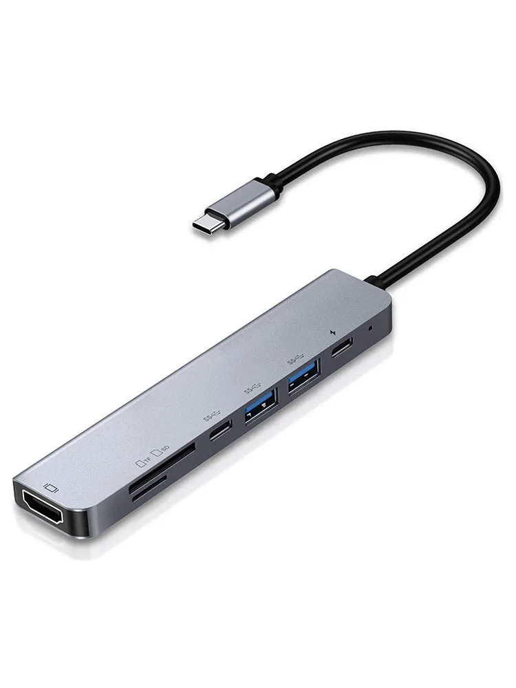 

7 в 1 USB C Hub USB3.1 к HDMI Hub многопортовый адаптер кардридер