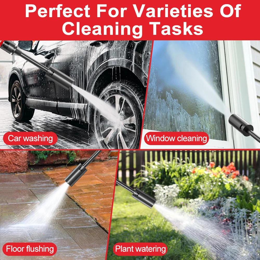 EAFC Cordless High Pressure Cleaning Car Washer 100Bar 40WH/80WH Battery Li-ion Batter Electric Car Wash Machine For AUTO Home 6