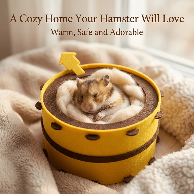 A 10cmx15cm soft felt hamster house cozy warm hideout hamsters for small pet playtime