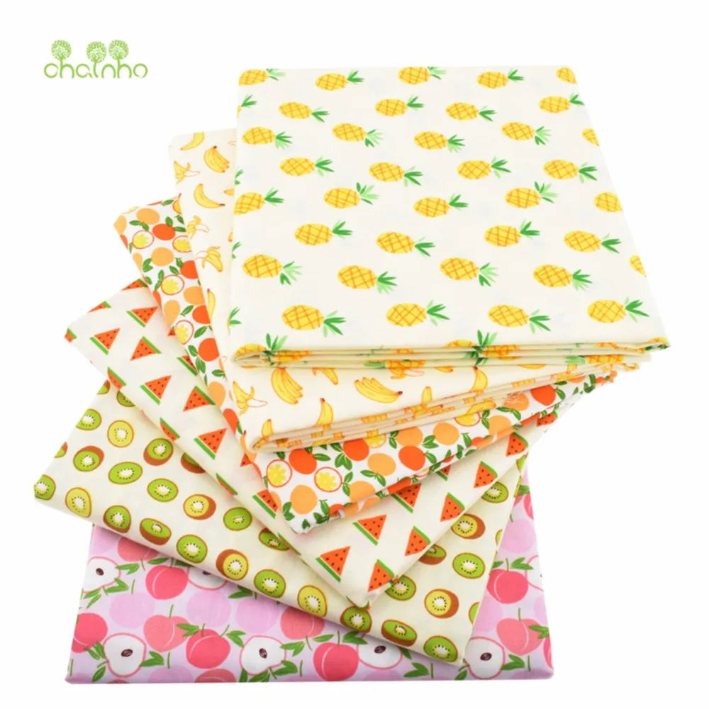 

Chainho,Printed Twill Weave Cotton Fabric,DIY Quilting Sewing Material,Patchwork Cloth,Fruit Series,4 Specification,CC149