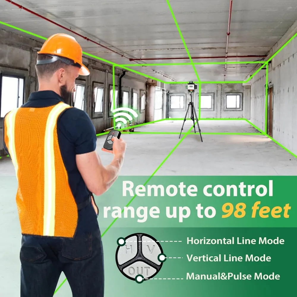 Laser Level, ZPD Laser Level with Tripod, 4 x 360° Self Leveling Laser Level Green Lazer Level 4D Laser Level 360 Self Leveling 4