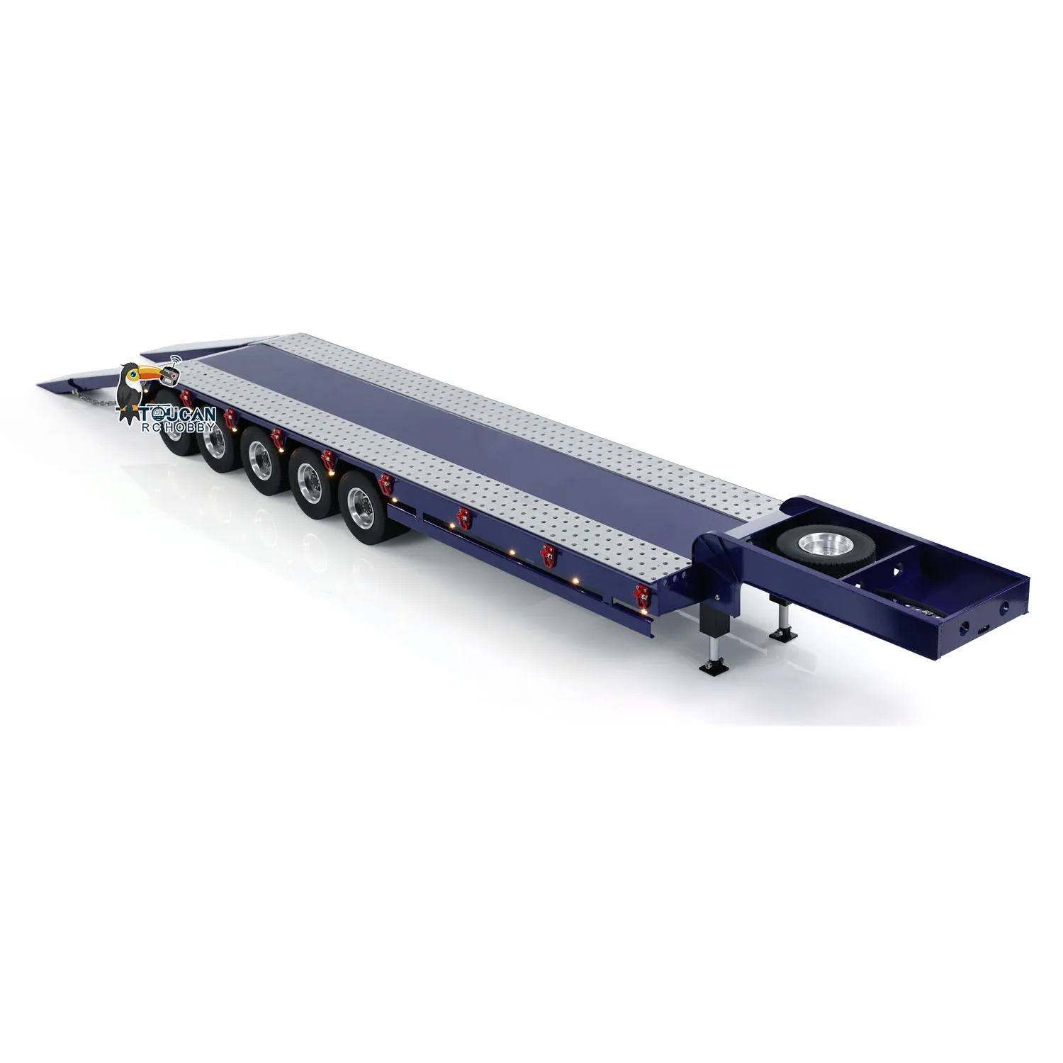 1/14 RC 5 Axles Metal Semi Trailer Electric Lifting Legs Side Lights for Remote Control TAMIYAYA RC Tractor Truck Dumper Toys 3