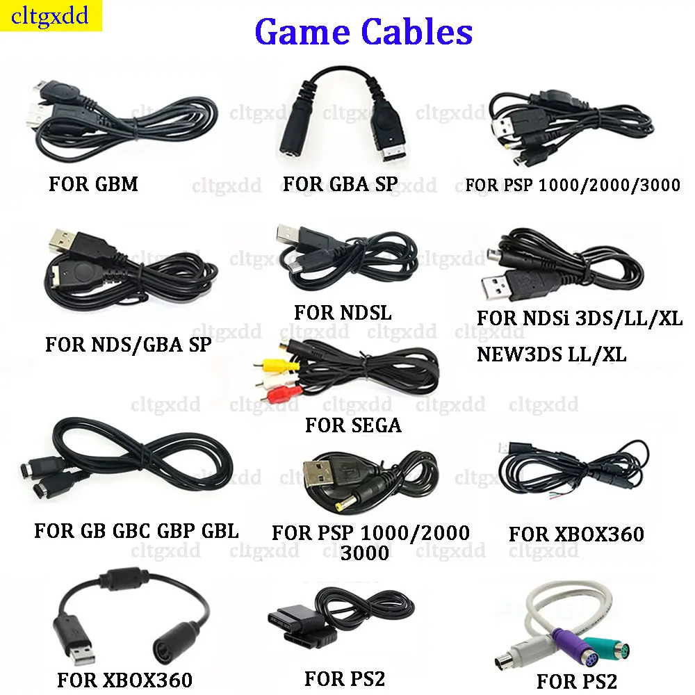 

Cltgxdd 1 piece FOR GBM/GBA SP/PSP1000 2000 3000/GB GBC GBP GBL GBA SP/NDS/PS2 game cable adapter converter transmission