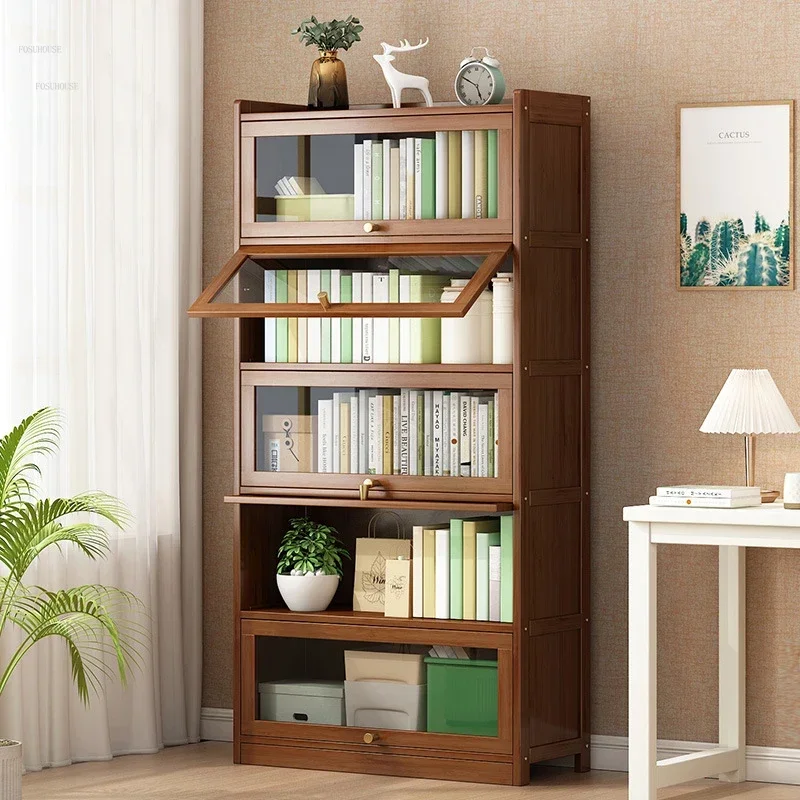Simple Children's Bookcases Rack Solid Wood Bookshelves Simple Living Room Multi-layer Storage Shelves Children's Furniture
