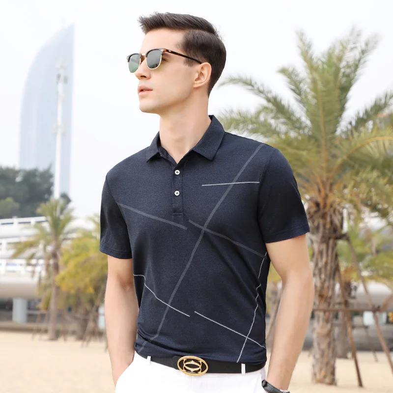 

New fashion Summer Polo shirts 2022 Men short sleeve POLO shirt High Quality men casual style striped polos