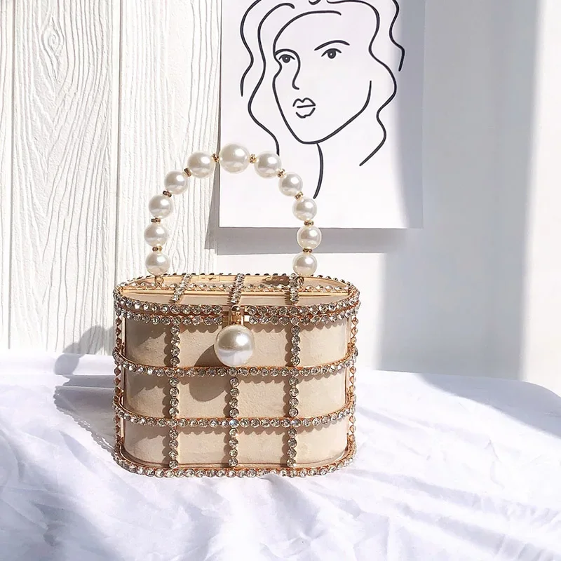 

Handbag Bag For Clutch Crossbody Luxury Evening Bag Large Purse Capacity Diamond Bag Wedding Pearl Women's Purse Women Metallic