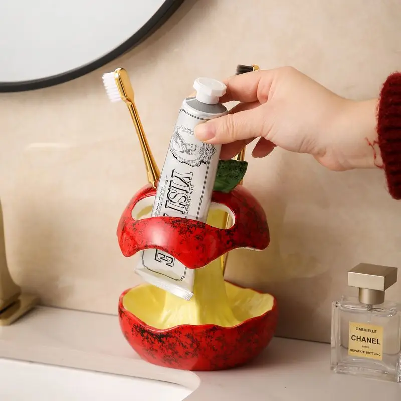 Bathroom electric toothbrush and toothpaste storage rack Ceramic bathroom washstand Dental storage rack