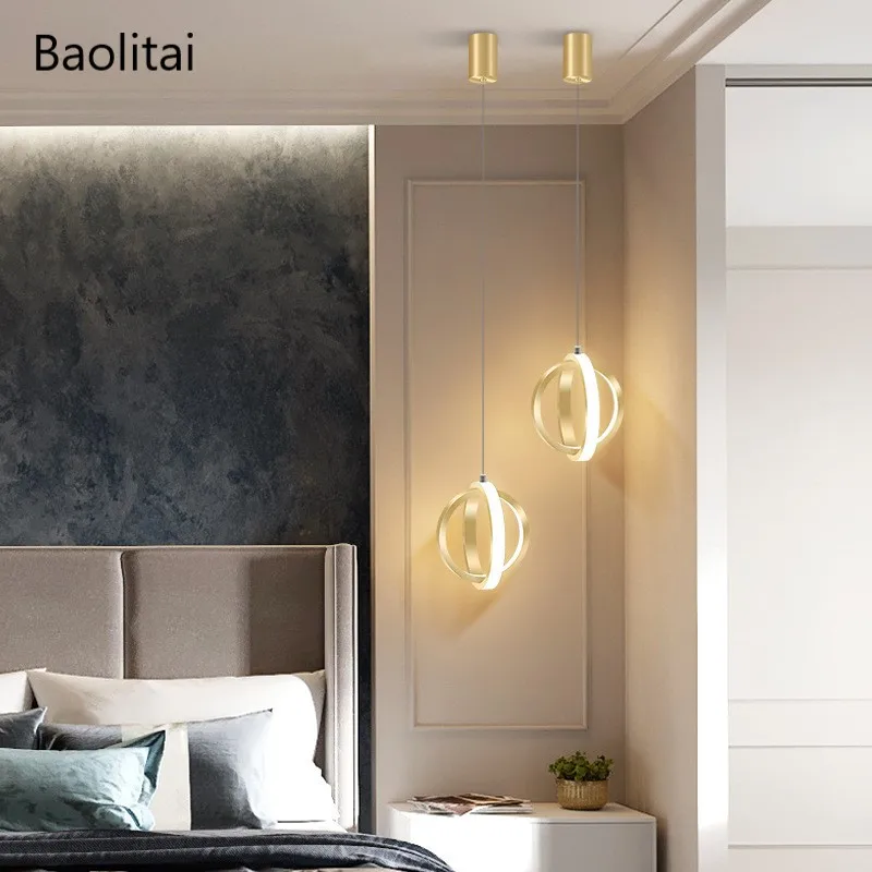 

Подвесной светодиодный светильник в скандинавском стиле, алюминиевый простой креативный Сферический светильник для прикроватной тумбочки, гостиной, бара, магазина одежды, 18 Вт, 220 В