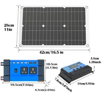 Kit de panneaux solaires 600W, onduleur de puissance 6000W, contrôleur de charge solaire 100A, système d'énergie solaire hors réseau pour la maison, DC12V vers AC220V 3