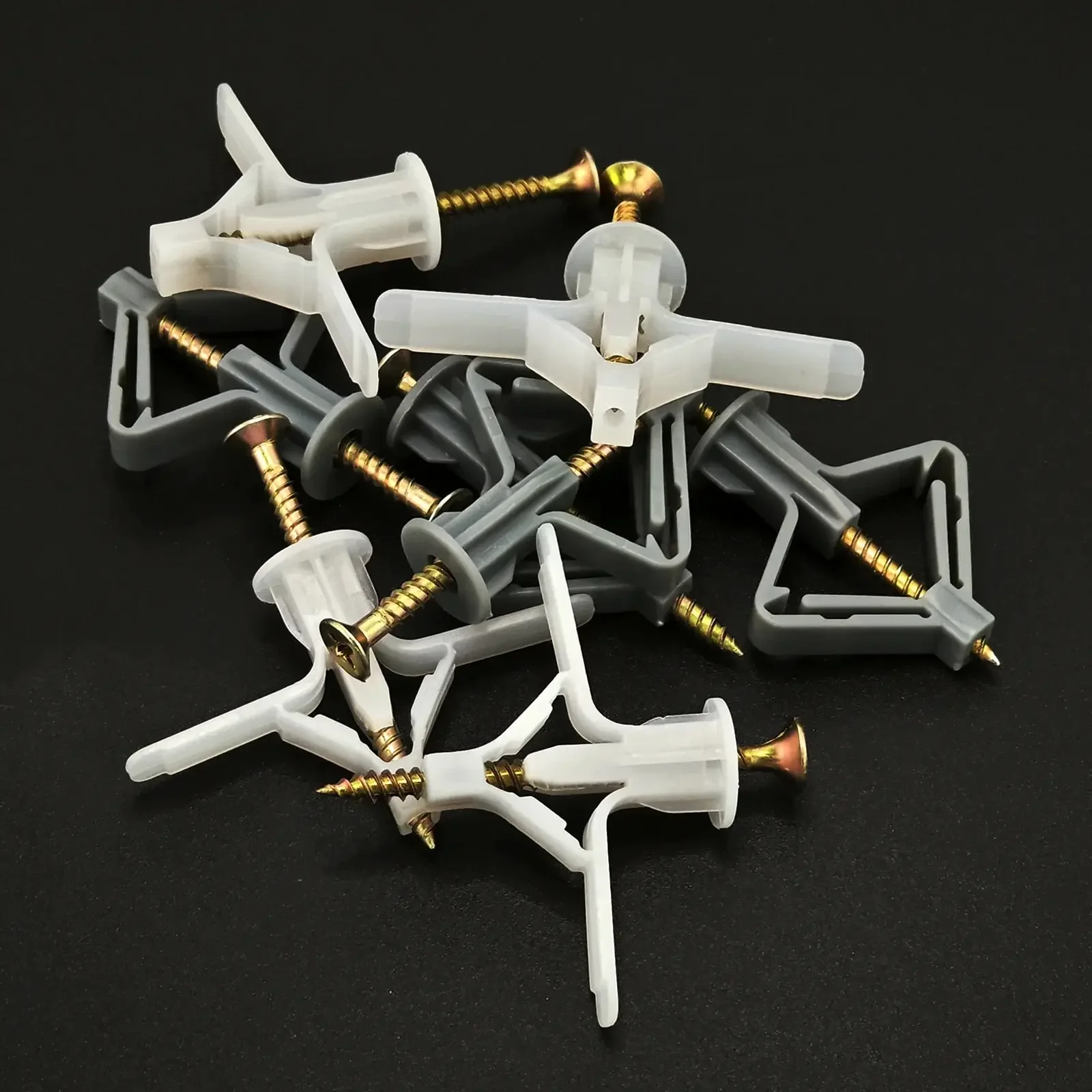 25 Sets Of Nylon Expansion Drywall Anchoring Kit With Galvanized Carbon Steel Screws, Self-Drilled Wall, Special For Drywall