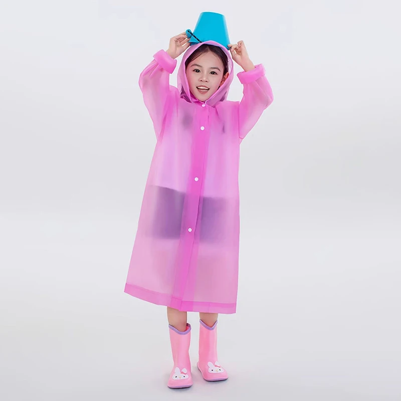 Waterproof Children's Rain Poncho Non-Disposable Travel Rain Gear Coat Boy Girl Outdoor Hiking Coat Child Raincoat Kid Rainwear raincoat poncho