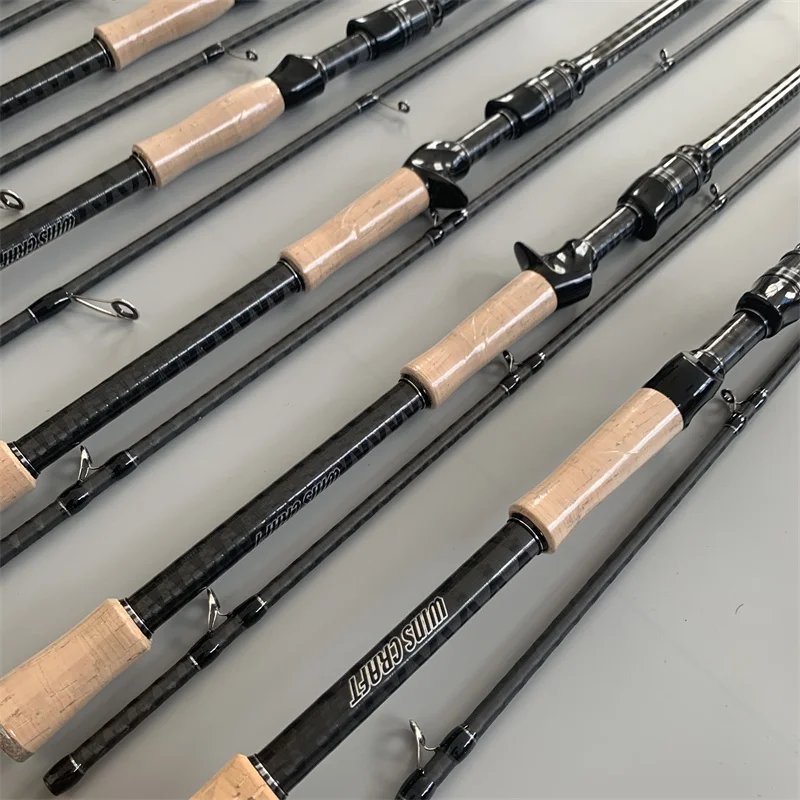 

WinsCraft Spinning Fishing Rod, 2Section, Ultralight Carbon Casting Rod, Power M, MH, 1.98m, 2.1m, XF Action Tackle