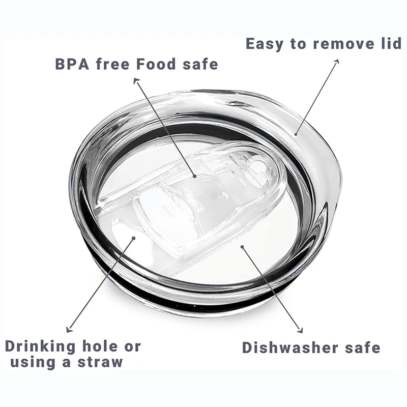 20 Oz Skinny Replacement Lids Tumbler Replacement Accessories Lids Plastic Splash Resistant Covers Spill Proof Skinny
