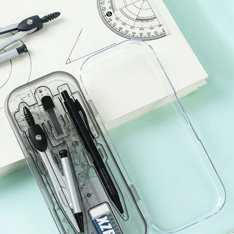 A Whole Set OfCompass Set Ruler Measurement Learning Professional Multifunctional Drawing Tool Ruler and 8-pcs