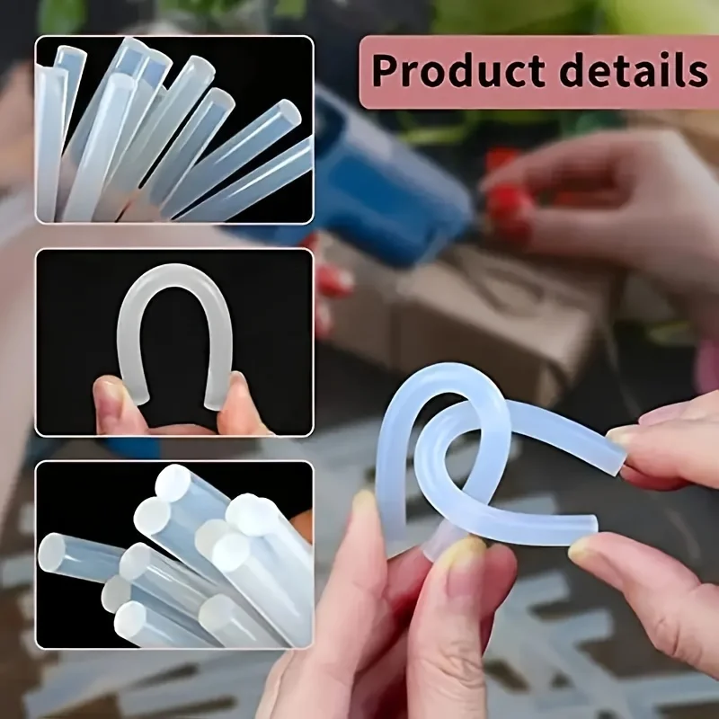 Premium Non-Toxic Silicone Hot Glue Sticks - Smooth, Odorless, Drip-Free for DIY Crafts and Woodworking