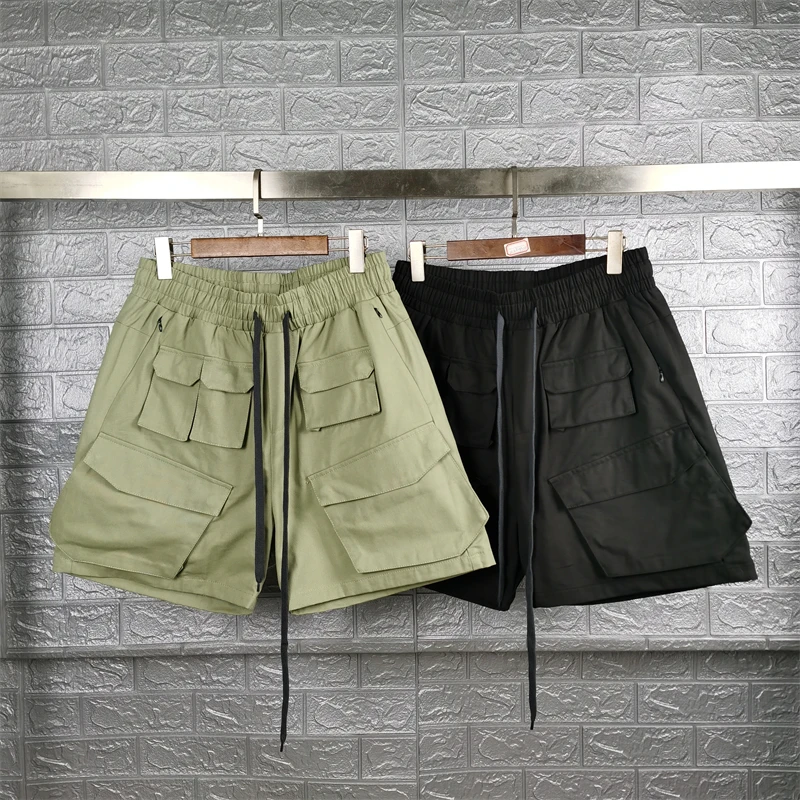 

2023ss Multi Pocket Patchwork Washed Cargo Shorts Men Women Drawstring Vintage Shorts gym