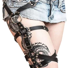 

Women Gothic Punk Leather Leg Rings Cosplay Spike High Quality Elastic Thigh Ring Garter Sexy Harajuku Leather Leg Ring