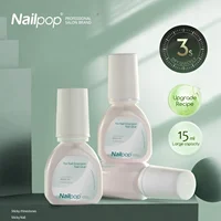 Nailpop 3S Fast Drying Nail Glue for Nail Tips Super Strong Nail Art Accesories Manicure Tool Rhinestone Gel Glue Withs Brush 2