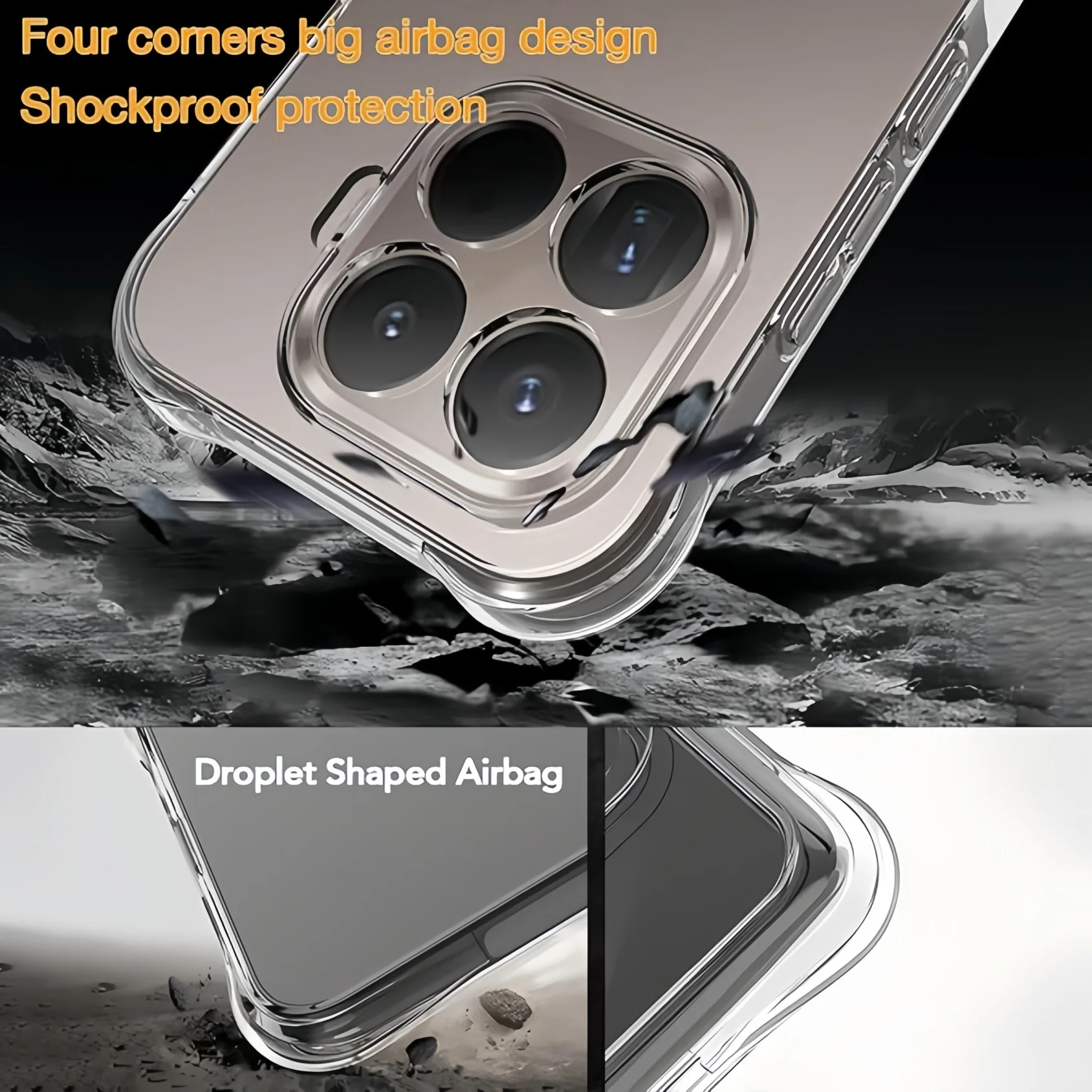 Clear Shockproof TPU Protective Case - Transparent and Durable Design