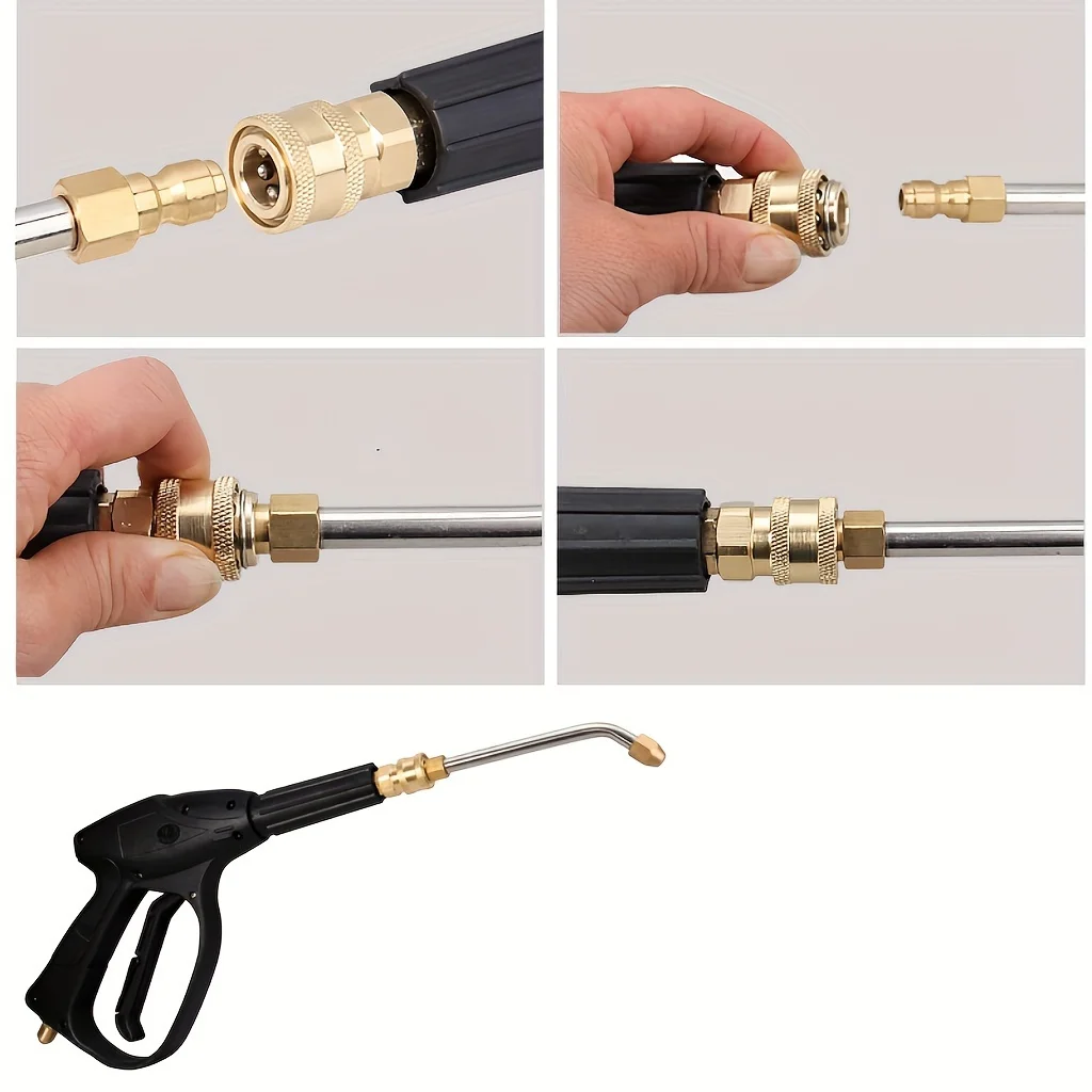 25°/90° High Pressure Water Gun Nozzle, V-Shape Angle Spray Tool for Car Washing & Cleaning, Fits Most Pressure Washers 5