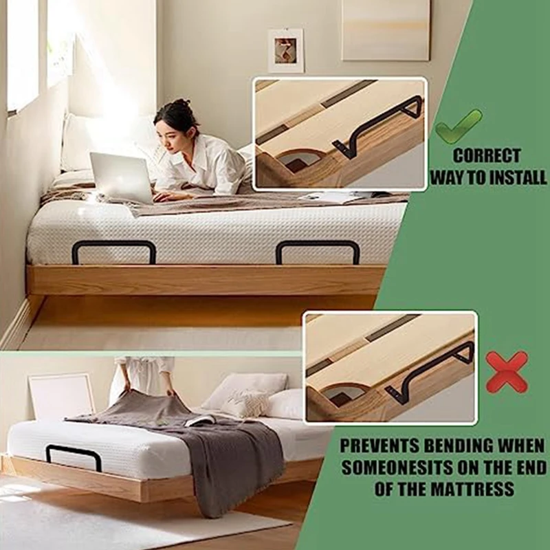 2Pcs Mattress Slide Stopper, Metal Mattress Retainer Bar For Adjustable Beds, Keep From Sliding