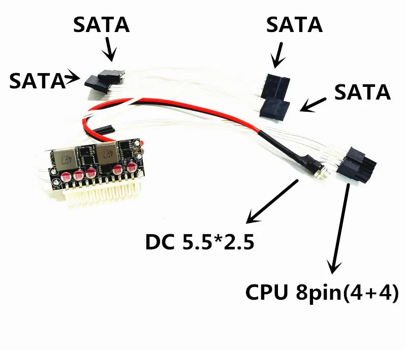 ATX Switch Mining PSU 24pin MINI ITX DC To ATX PC Power Supply - 13.5-25V, 24V 250W Gallium Nitride On-board Computer Battery Description Image.This Product Can Be Found With The Tag Names Computer Cables Connecting, Computer Peripherals, Dc, PC Hardware Cables Adapters