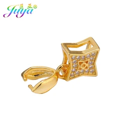 Elegant Brass Connector Pinch Clip Bails for DIY Earrings and Jewelry Making (Gold)