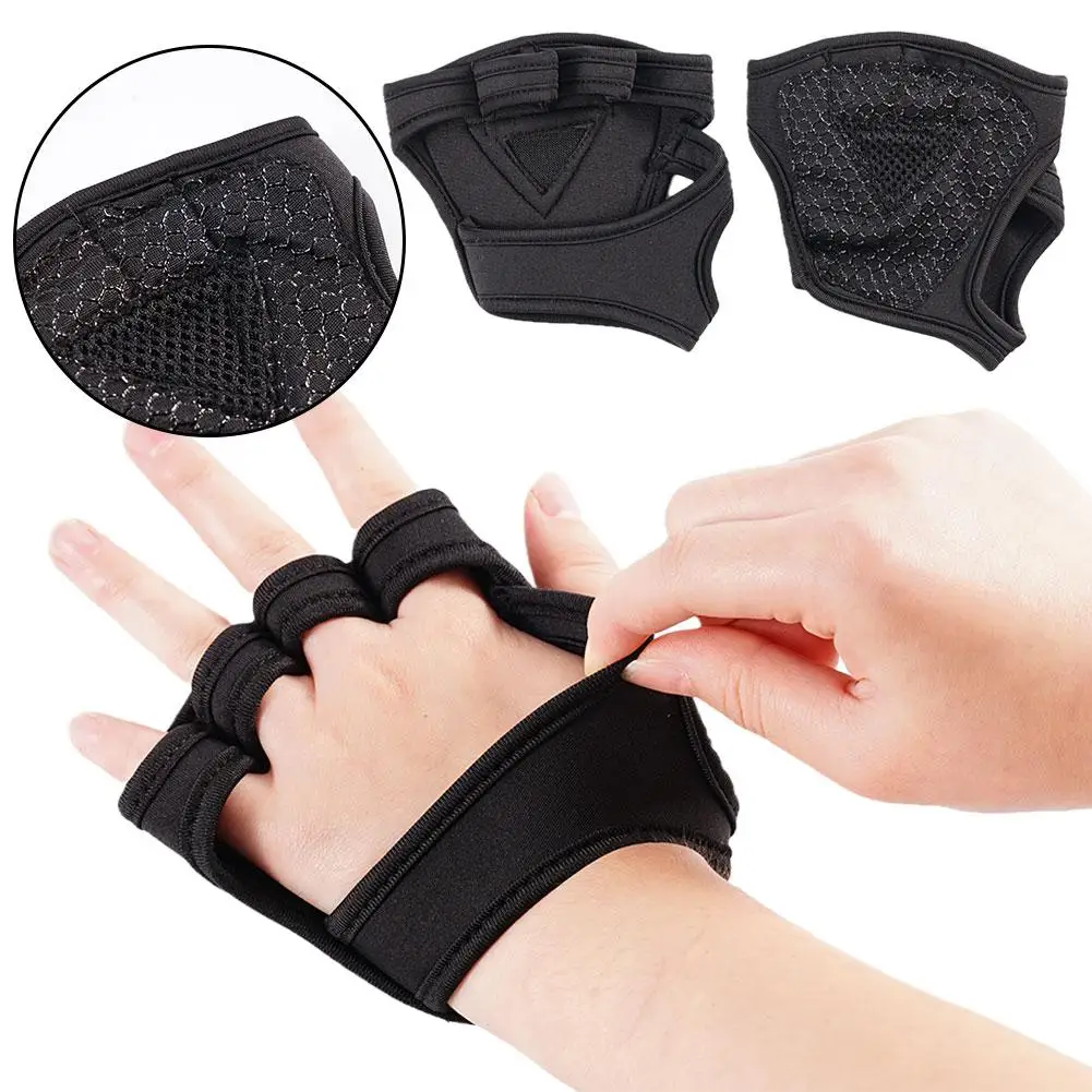 1 Pairs Weightlifting Training Gloves For Men Women Fitness Sports Body Building Gymnastics Gym Hand Wrist Palm Protector G J7A8