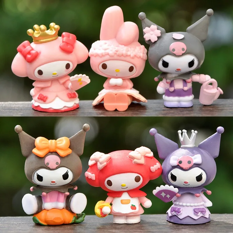 

Декоративные куклы Sanrio Kuromi аниме экшн-фигурки кавайная моя мелодия Q фигурные настольные украшения для торта модели детские подарки на день рождения