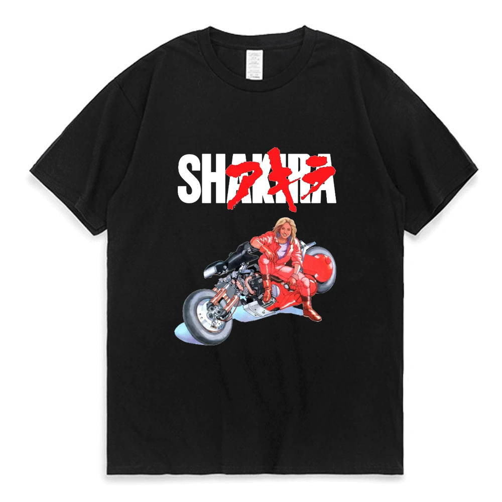 Shakira Female T Shirt Akira Shotaro Kaneda Motorcycle Japan Anime T-shirts Tokoyo Funny Oversized Streetwear Tee Men Women Tops
