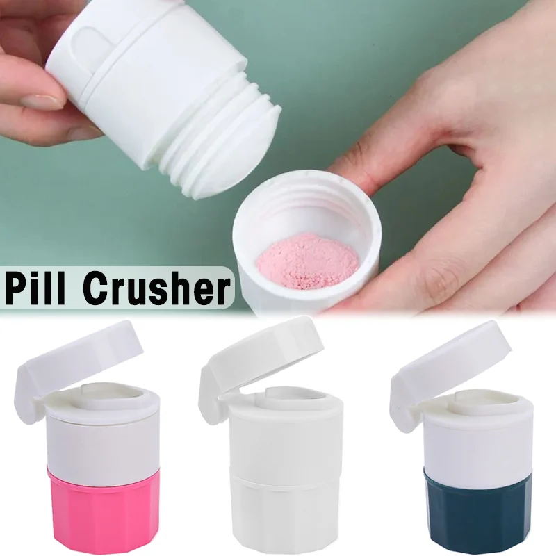 

4 In 1 Portable 4 Layer Powder Tablet Grinder Powder Pill Cutter Travel Small Medicine Splitter Box Storage Crusher Separation