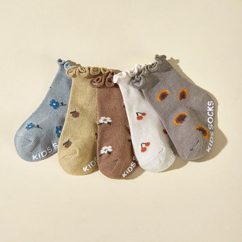 Cute Printed Fruits Baby Socks for Girls Autumn
