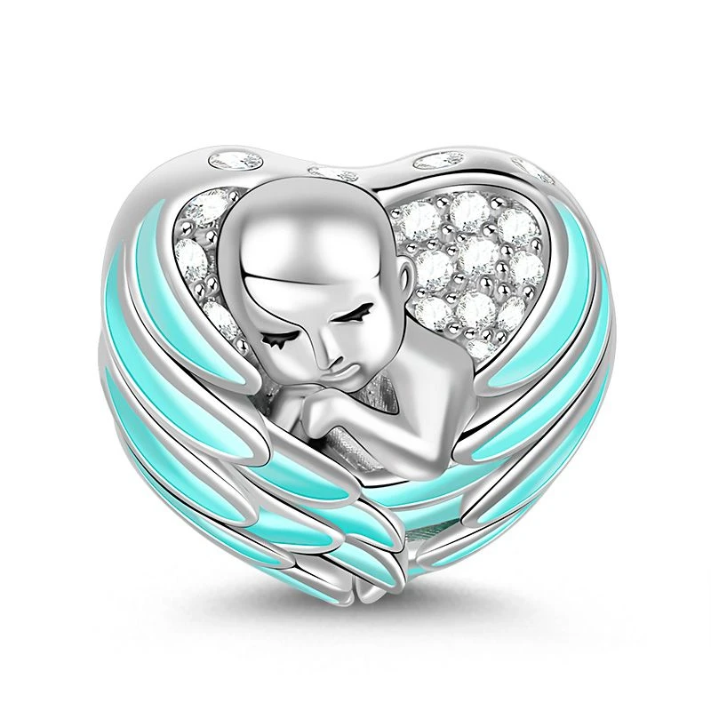 DIY Jewelry Blue Baby Bottle Shoes, Baby Carriage Charm Beads Making Fit Original 925 Sterling Silver Bracelet Necklace 5