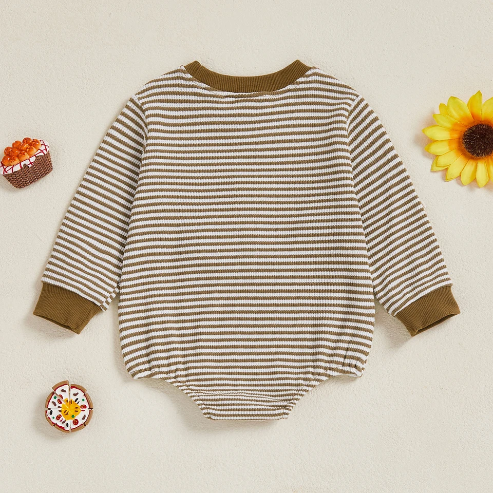 Lioraitiin Baby Boy Fall Sweatshirt Romper Outfit