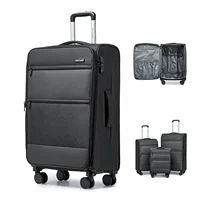 British Traveller Lightweight Sturdy Suitcase with 4 Wheels & TSA Lock, for Hand Luggage and Travel, Multiple Sizes