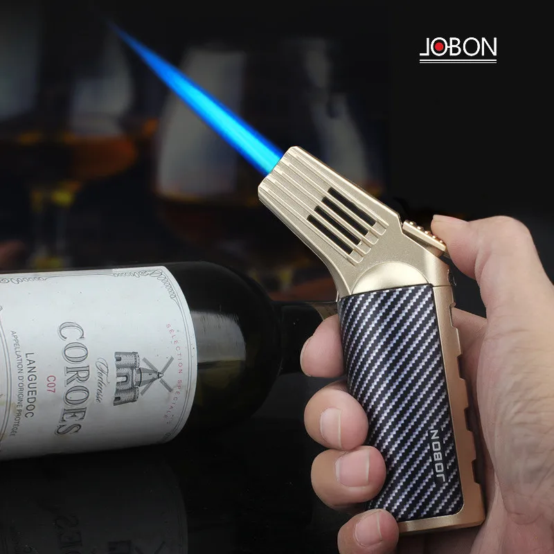 

JOBON Metal Outdoor Windproof Butane Gas Lighter Blue Flame Straight Turbo Torch Jet Cigar Lighter Kitchen Baking BBQ Tools