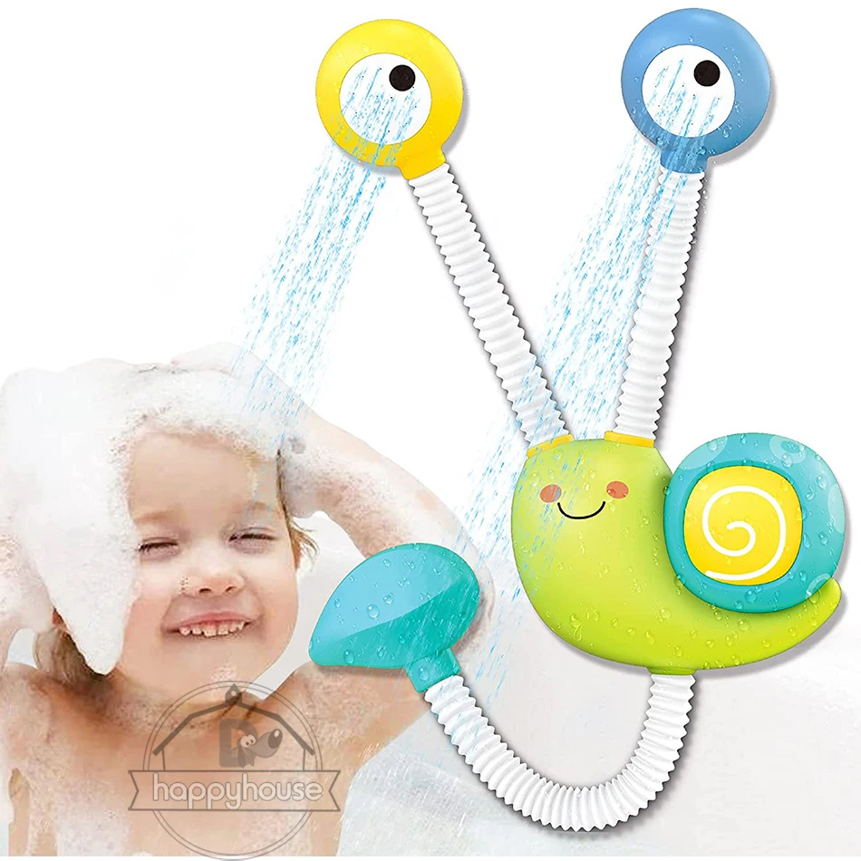 Baby Bath Toys Water Game Snail Spraying Faucet Shower Electric Water